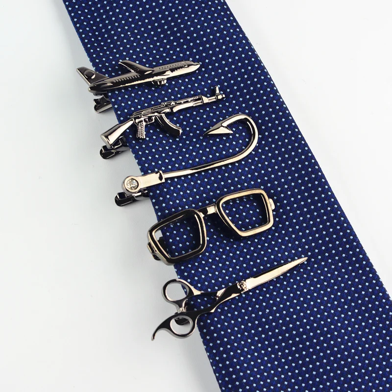 5 style Tie clip black color plane AK glasses scissors fashion jewelry best friends gift men High-quality Promotion wholesale | Украшения и