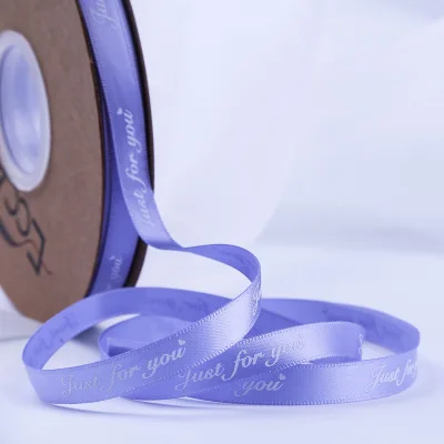 light purple 10yard 10 мм(3/") свадебное украшение, Подарочная декоративно-упаковочная лента с принтом" Just for You ", ленты DIY, аксессуары для шитья, 10 ярдов - Цвет: light purple 10yard