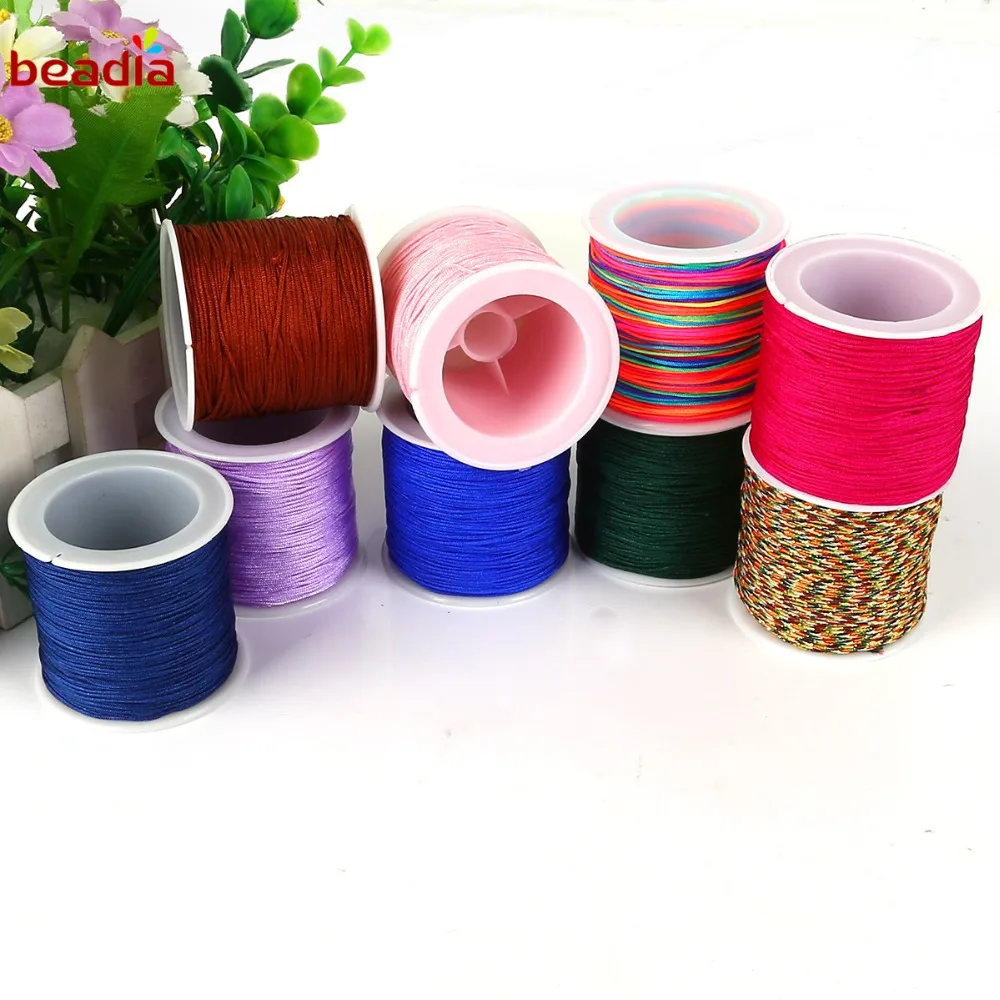 Нейлоновая нить для шнура диаметром 0 8 мм 23 цвета 40 м китайский узел шнур макраме