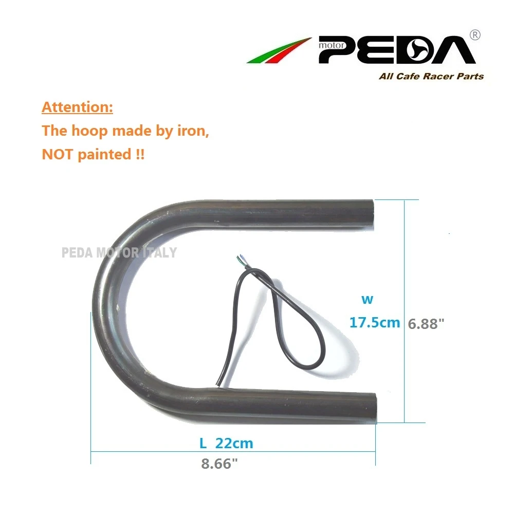 6U L22 W17.5 LED Запчасти для Кафе Racer vinSeat Frame Hoop Loop W Light Lamp стиль Brat Flat Steel Iron HONDA YAMAHA SUZUKI