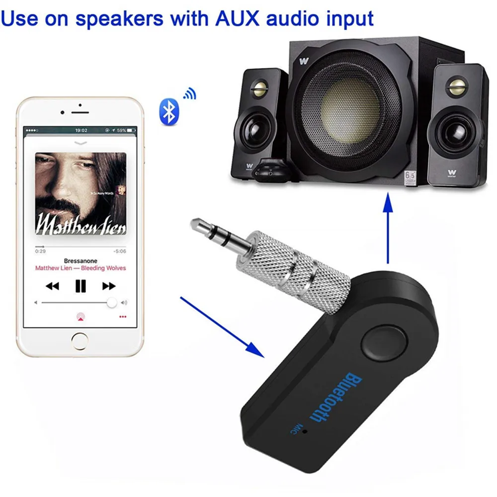 3 5 мм Джек Bluetooth с разъемом подачи внешнего сигнала AUX музыкальный приемник