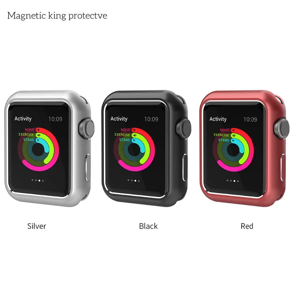 Магнитный чехол из нержавеющей стали для Apple Watch Series 3 2 1 42 мм 38 мм чехол для Iwatch полная королевская защита металлический корпус