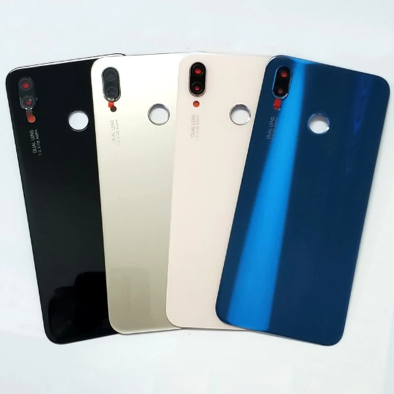 Задняя крышка аккумуляторного отсека для Huawei nova 3e стеклянная рамка задней камеры