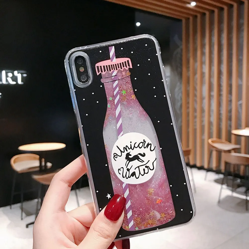 

TPU Soft Cover Phone Case For Huawei P20 Mate 20 Lite Case For Huawei P20 Pro P30 Pro Case Pink Bottle Pattern Phone Cover
