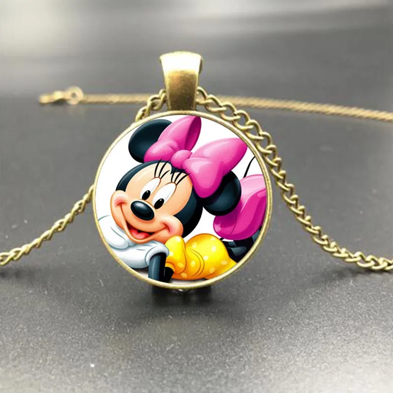 Прекрасный мультфильм Утка Розовый Мышь Кролик Луна Картина Стекло Цепи