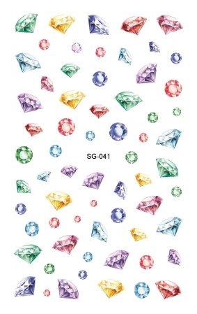 SG-041 Rocooart флеш-наклейки для ногтей, цветы с блестками, Алмазное украшение для ногтей, сделай сам, клейкая пленка для ногтей, фольга для маникюра, наклейка для ногтей - Цвет: SG-041