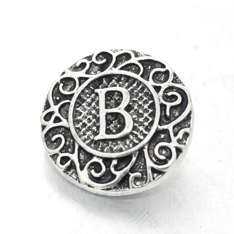Бум Life letter ABC ювелирные застежки пуговицы металлические кнопки 18 мм на удачу изделия для браслета 010510|snap