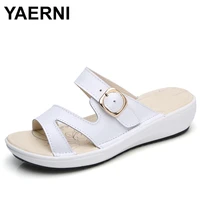 yaerni2021 summer women flat sandals shoes black white beach slippers round toe comfortable sandals flip flops female shoes 859
