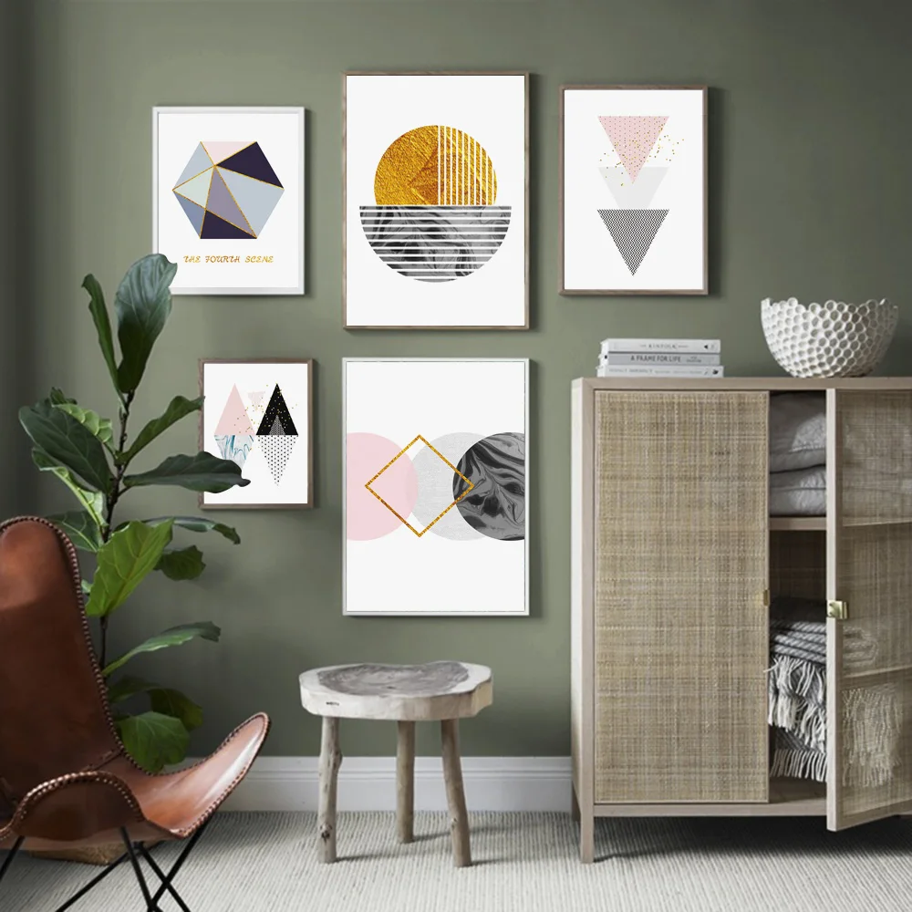 

Abstract Geometry Modern Scandinavian Nordic Posters and Prints Wall Art Canvas Painting Wall Picture For Living Room Home Decor