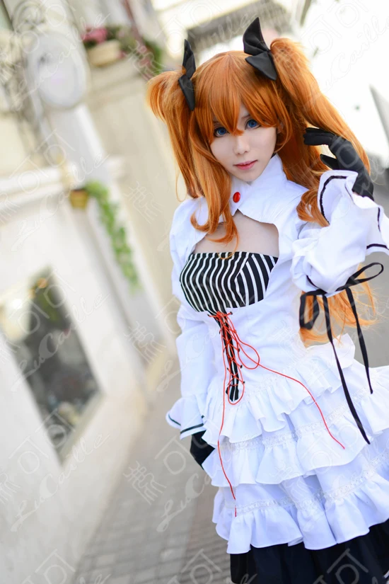 ЕВА АСУКА Soryu Аска Лэнгли из аниме парики Shikinami Asuka Rangure оранжевый хвосты на