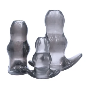 5 Size Clear Anal Hollow Butt Plug Massager TPE P-Spot Ass-Gasm For Male Female Masturbation Anal Sex Toys