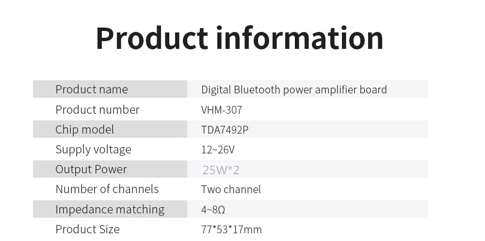 VHM-307 TDA7492P Bluetooth приемник усилитель аудио доска 25 Вт* 2 колонки Модифицированная музыка мини усилители Diy двухканальный