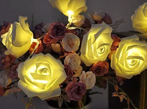 Домашний Декор для дома и улицы гирлянды Батарея работает 2 м 20 светодиодный роза