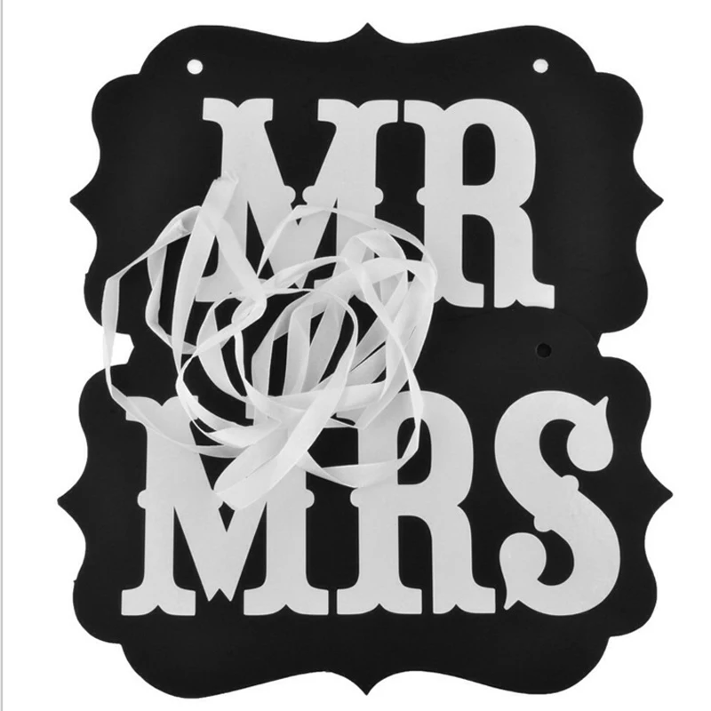 1 компл. творческий свадебные фотографии мистер и миссис label баннер Подставки для