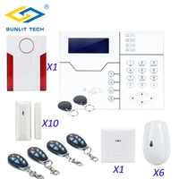 wireless tcp ip gsm alarm system remote control for home burglar security pet immune pir motion senor door detector strobe siren