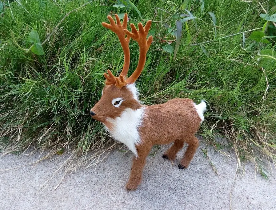 

Simulation fur animal simulation model of home furnishing articles reindeer Christmas decorations 21 * 7 * 26 cm