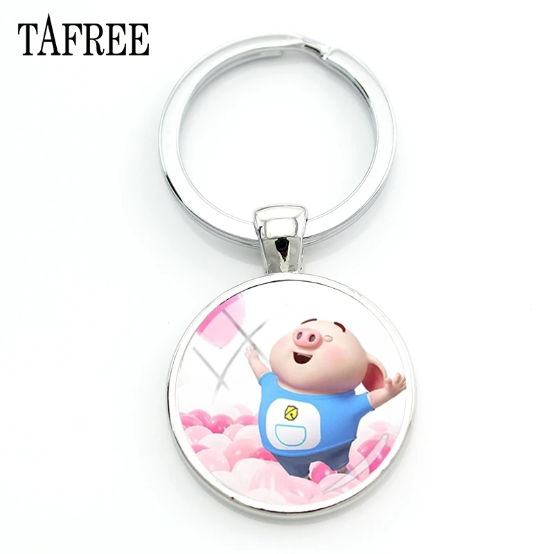 TAFREE модный мультфильм свинья искусство картина брелки серебряный цвет