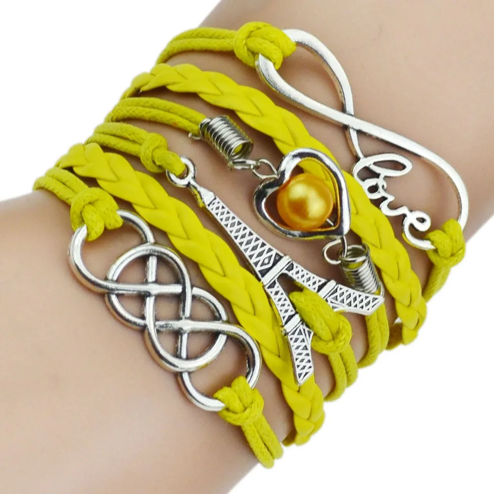 Новое поступление 6 цветов кожаные браслеты для женщин и мужчин милый браслет с