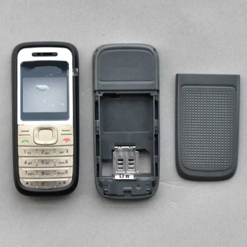 BINYEAE полный корпус для Nokia 1200 Чехол передняя рамка со стеклом клавиатуры + средняя
