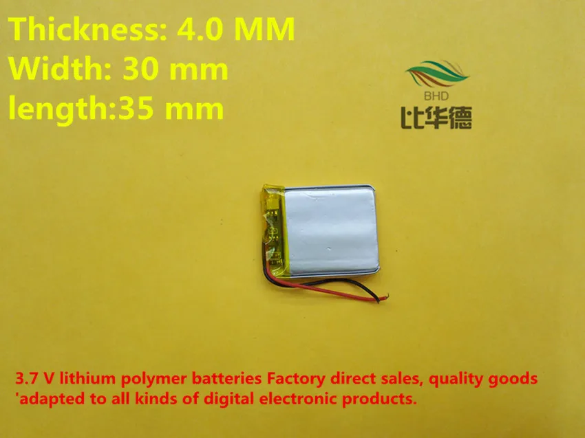 

(10pieces/lot) 043035 380mah lithium-ion polymer battery quality goods quality of CE FCC ROHS certification authority