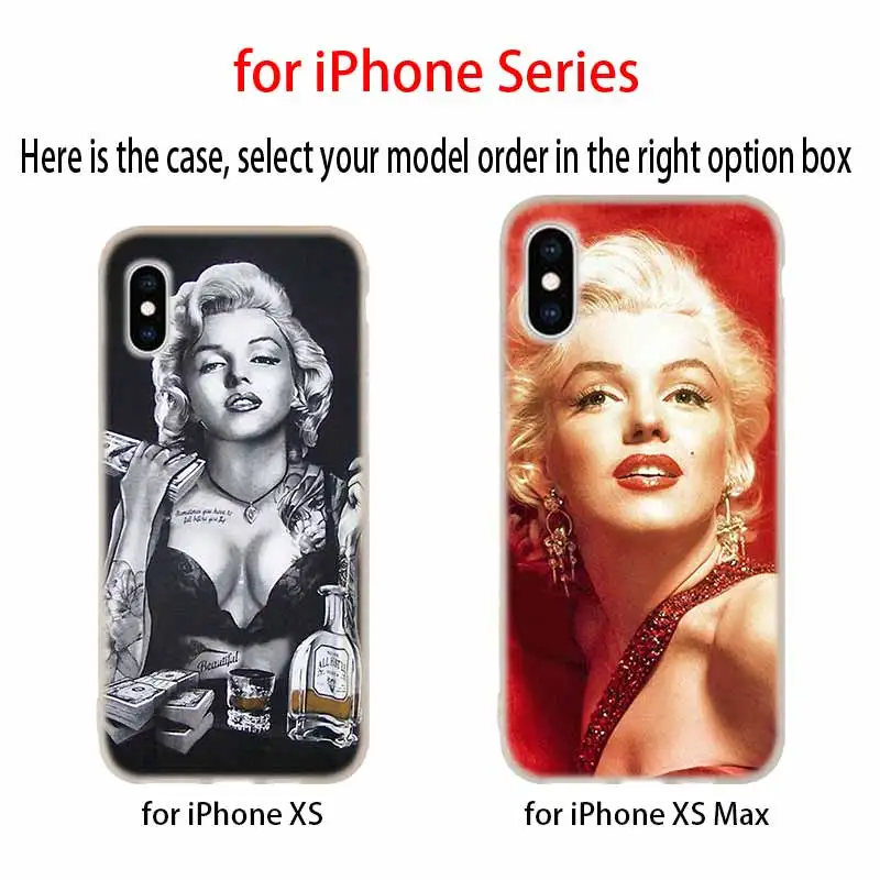 Чехлы для телефонов мягкий чехол iPhone 11 Pro X XS Max XR 6 6S 7 8 Plus 5 4S SE сексуальный Мэрилин