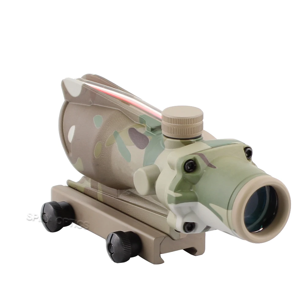 Охотничий прицел Тактический ACOG 4X32 источник из настоящего волокна красный с