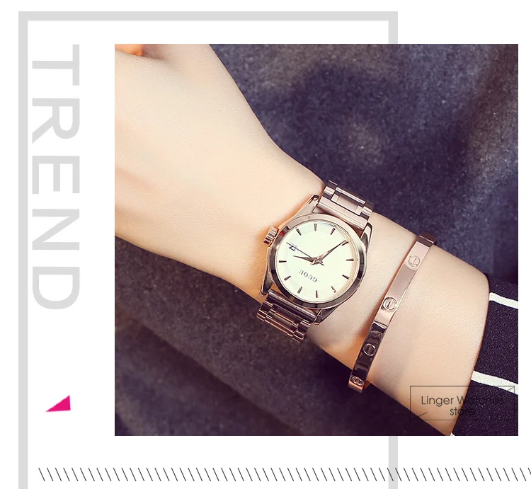 GUOU женские кварцевые часы Datejust полностью розовое золото стальной ремешок деловые повседневные женские часы наручные часы подарок hodinky Montre Femm