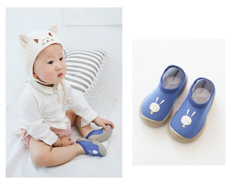 Новые летние детские носки для первых шагов, Bebe, носки-тапочки с резиновой подошвой для малышей, домашняя обувь для детей
