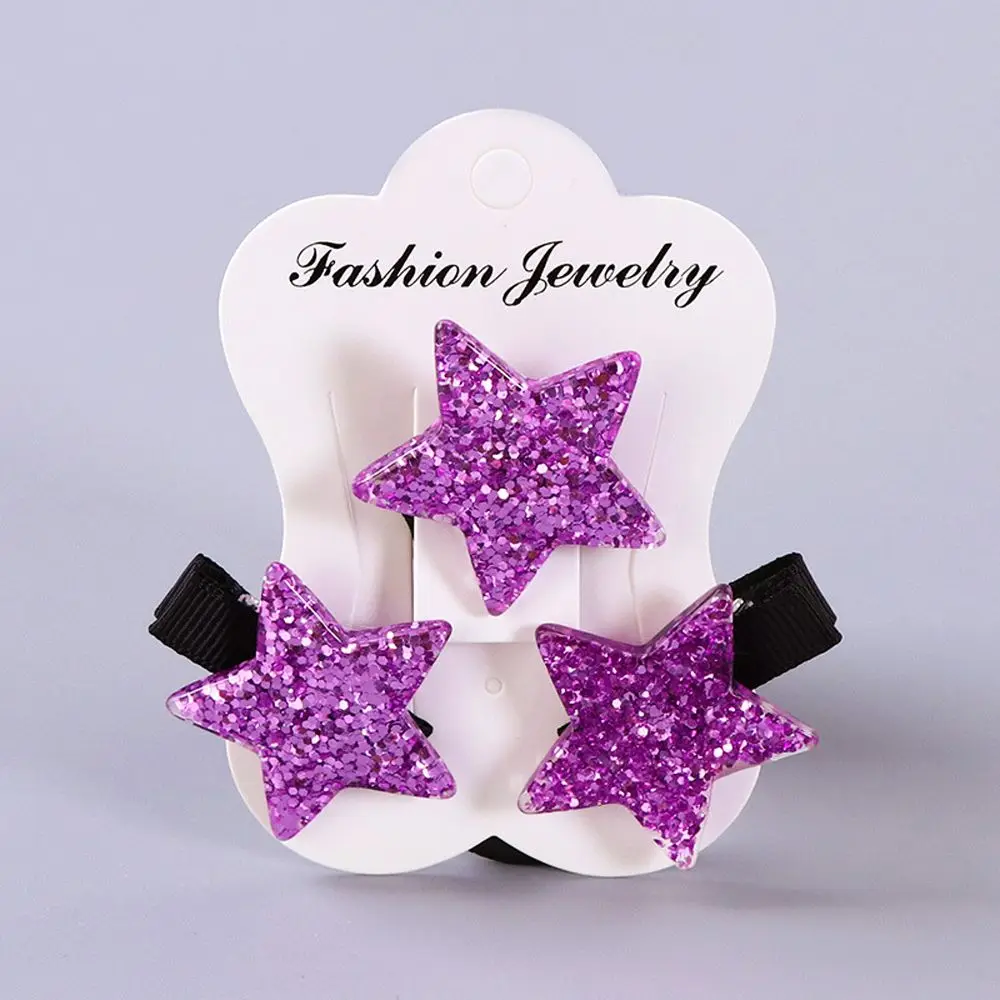 3pcs/set Girls Hair Clips Glitter Star/Heart Barrettes Elastic Ropes Ties Solid Hairband Birthday Kids Party Favors Gifts|Сувениры для