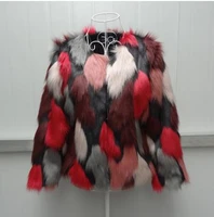 xs9xl womens winter autumn imitation mixed color fake fur jacket large size elegant female man made fur outwears coats j2369