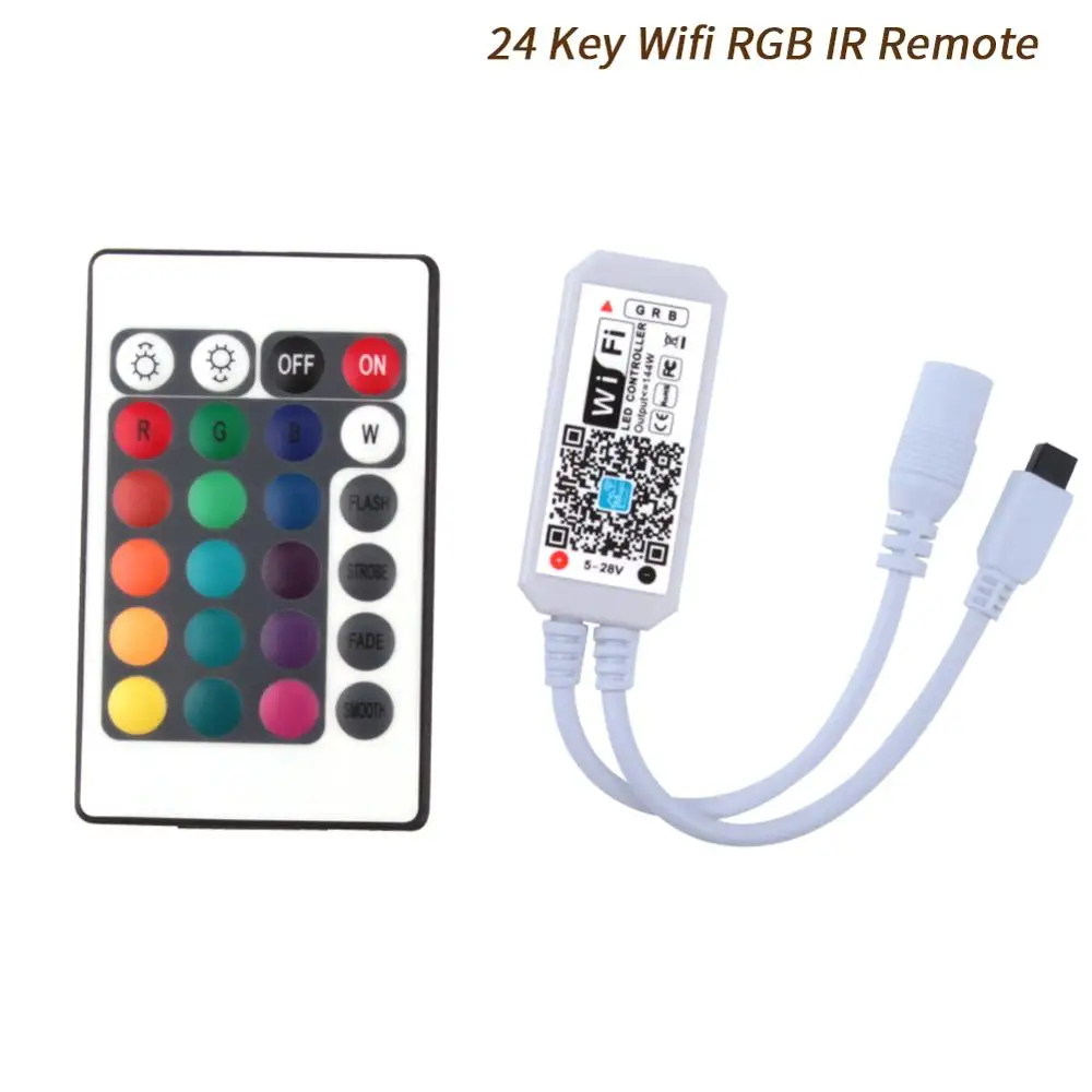 RGB беспроводной контроллер RF 21Key/IR 24Key Мини DC12V пульт дистанционного управления для WS2812B Светодиодные полосы