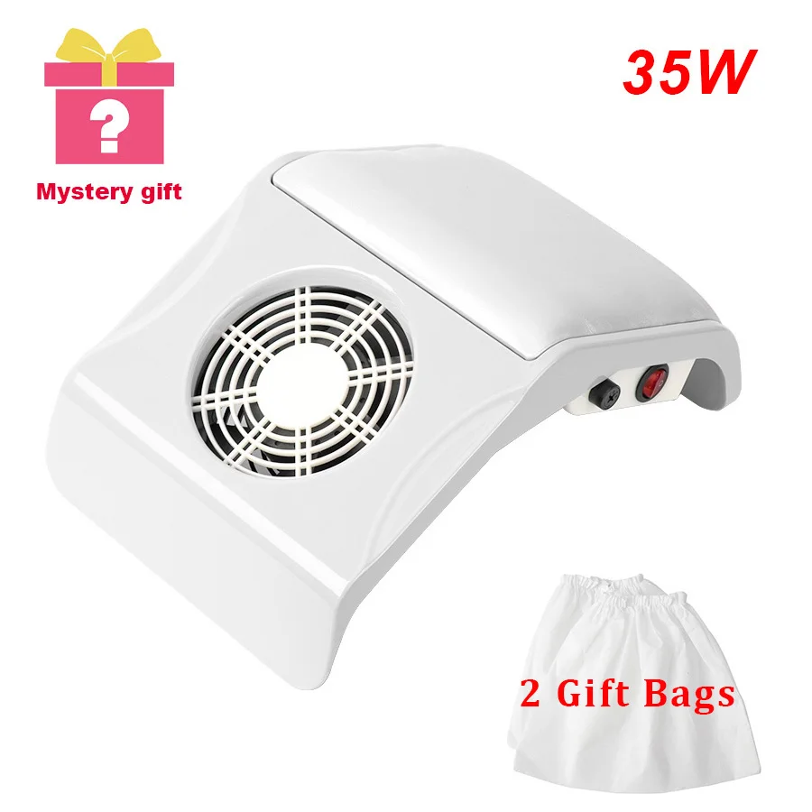 35W EU PLUG White 65 Вт вентилятор для ногтей акриловый УФ-гель машина для сбора пыли для ногтей Дизайн ногтей салонный всасывающий пылесборник машина пылесос - Цвет: 35W EU PLUG White