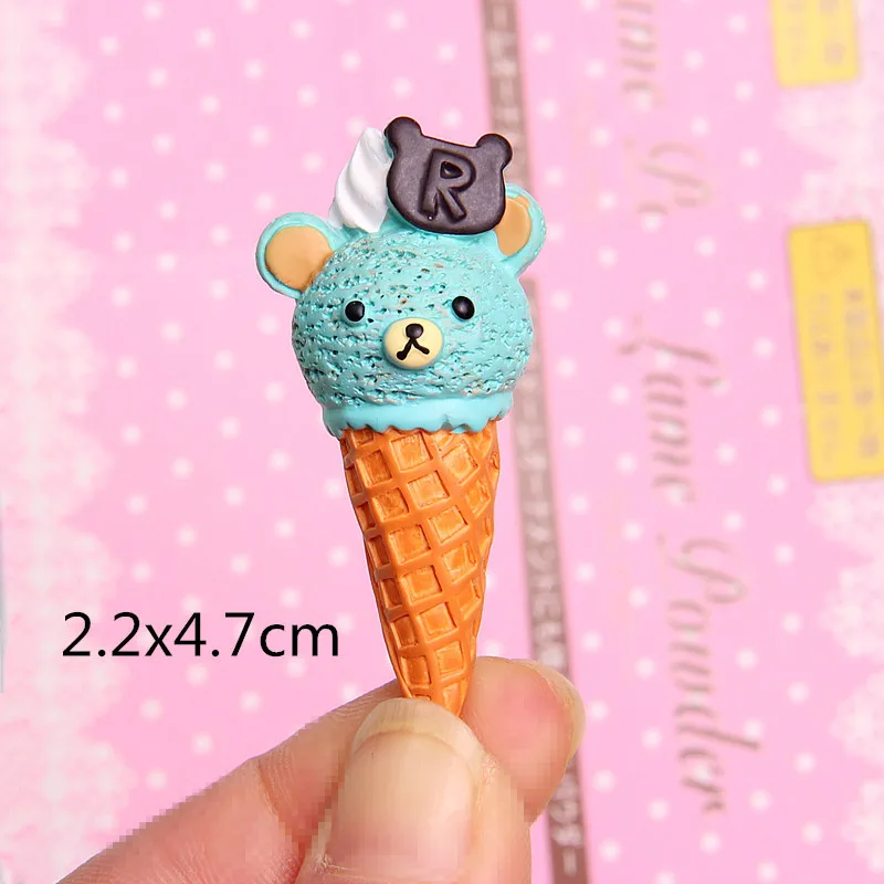 5 5 шт. Kawaii пищевая Смола Кабошон мультфильм миниатюрный Медведь Мороженое смолы кабошоны для скрапбукинга аксессуары DIY декоративное ремесло - Цвет: 5
