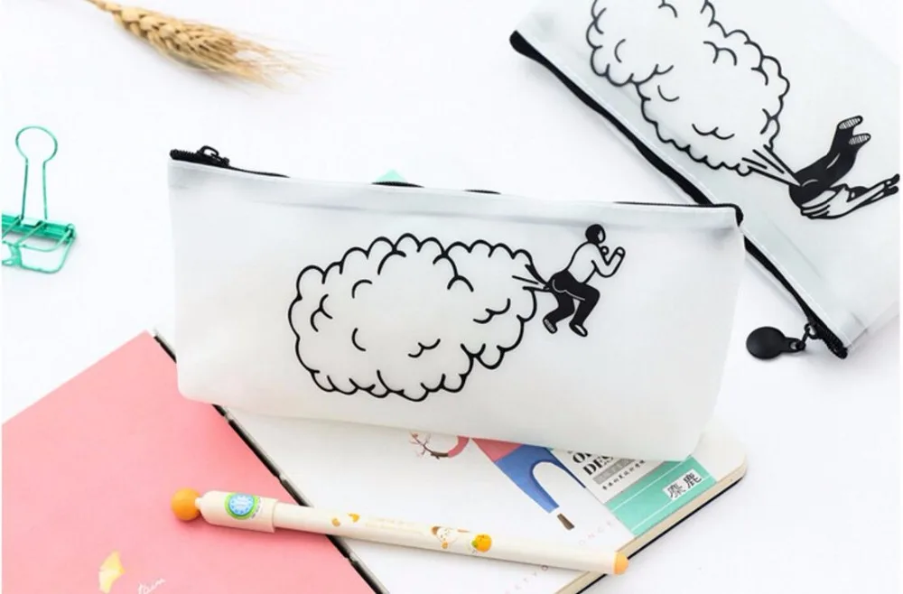 Творческий желе клея милый студент ручка сумки творческий пенал|pen bag|pencil pen casepen