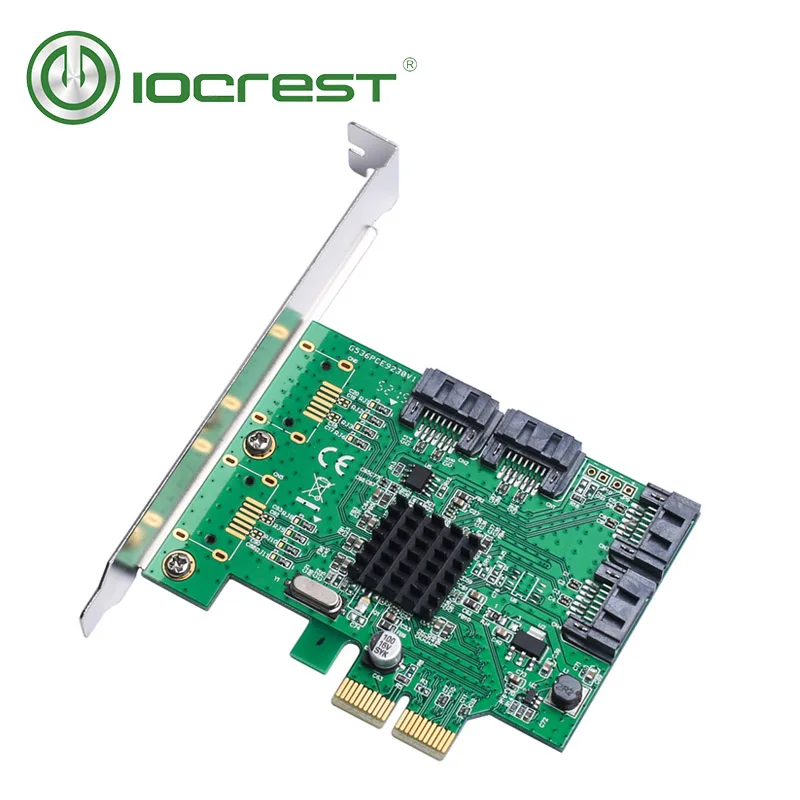IOCREST SATA III 4 порта PCI e версия 2 слот контроллер x2 с низкопрофильным кронштейном|card
