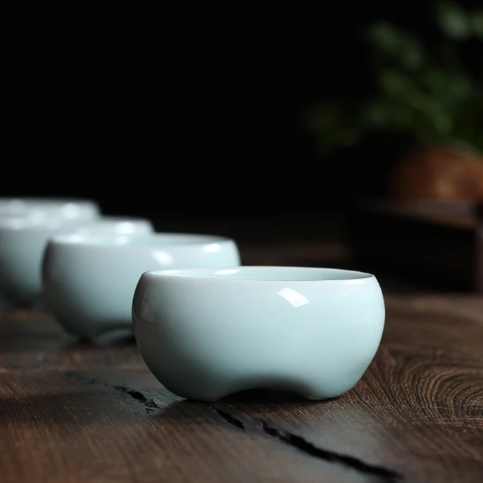 2 шт шесть цветов Китайский Longquan Celadon фарфоровая китайская гайвань фарфоровые