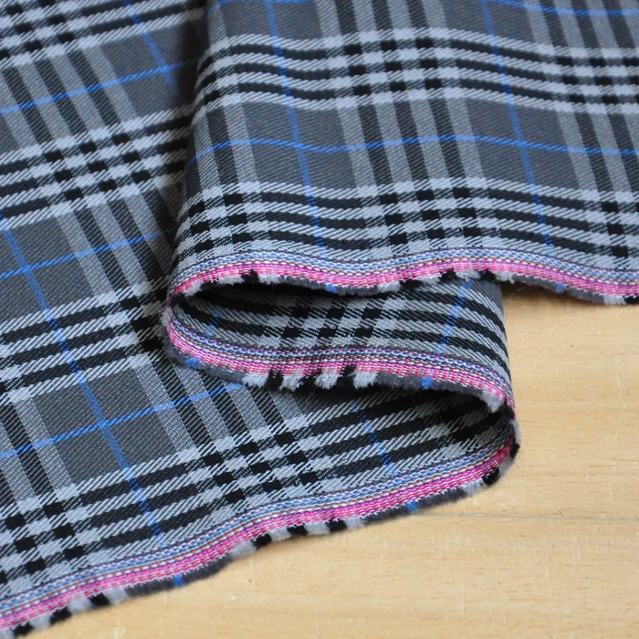 

Free ship blue check weaved 100% cotton twill fabric price for 1 meter