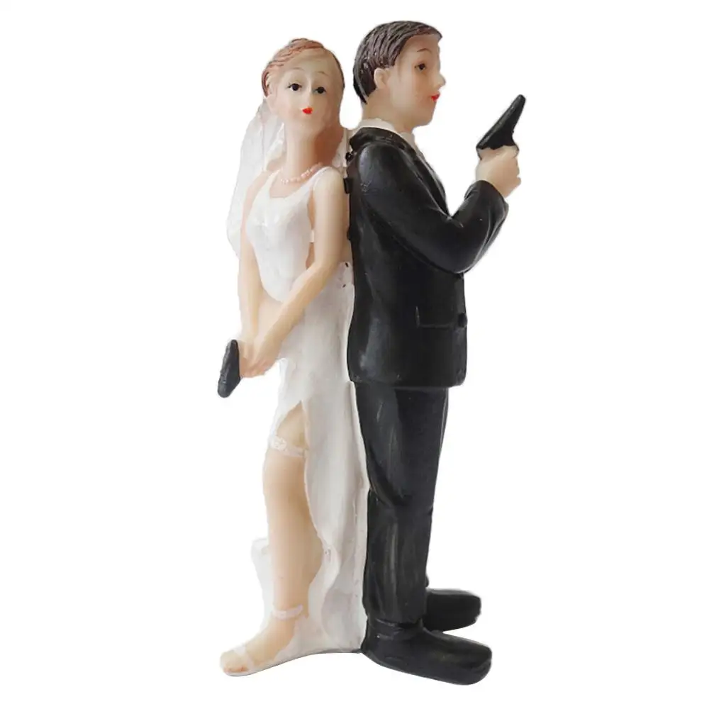 Adeeing топперы для торта Куклы Фигурки жениха и невесты забавные Casamento Свадебный Торт Топперы стенд Топпер украшения принадлежности - Цвет: 13