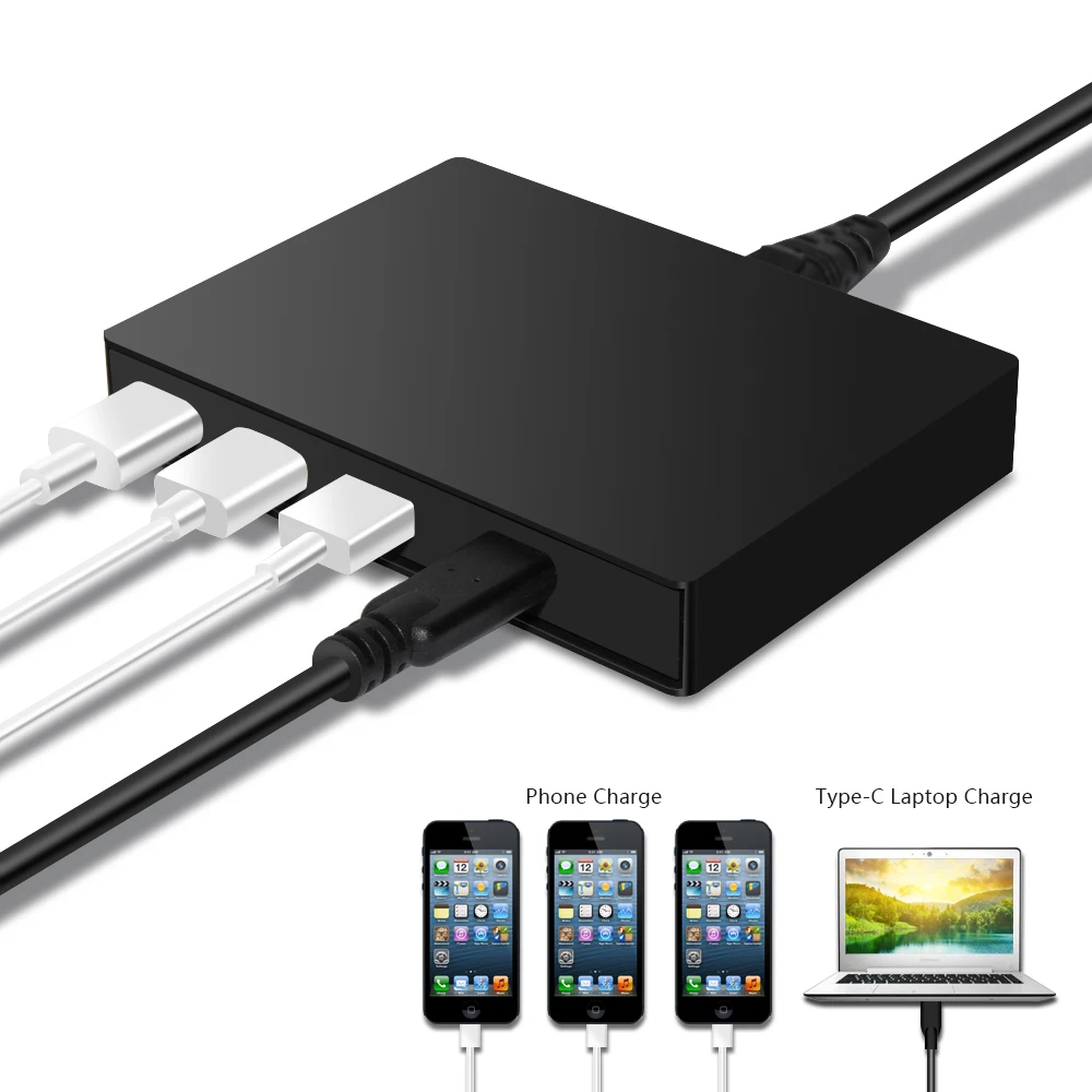 3 портовое usb зарядное устройство 1 Быстрая зарядка PD3.0 Type C & QC3.0 адаптер питания