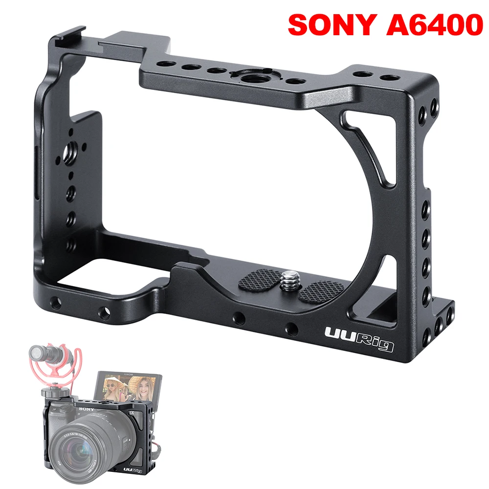Клетка для камеры UURIG A6400 держатель Sony Холодный башмак заполнясветильник|Клетки