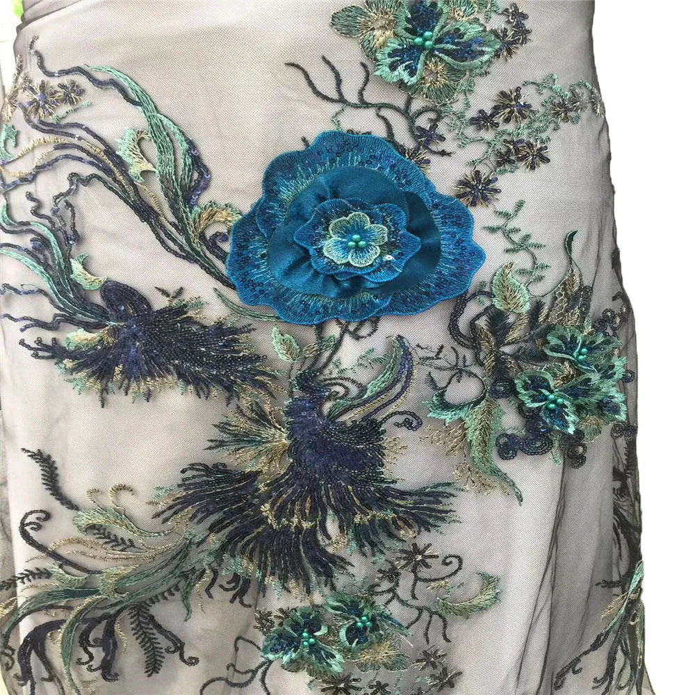 2019 Высококачественная африканская кружевная ткань зеленая французская сетчатая