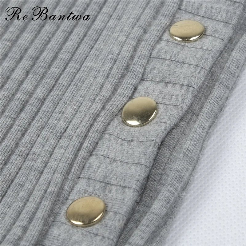 Rebantwa женские черный серый цвета Разделение Макси тонкие трикотажные юбка