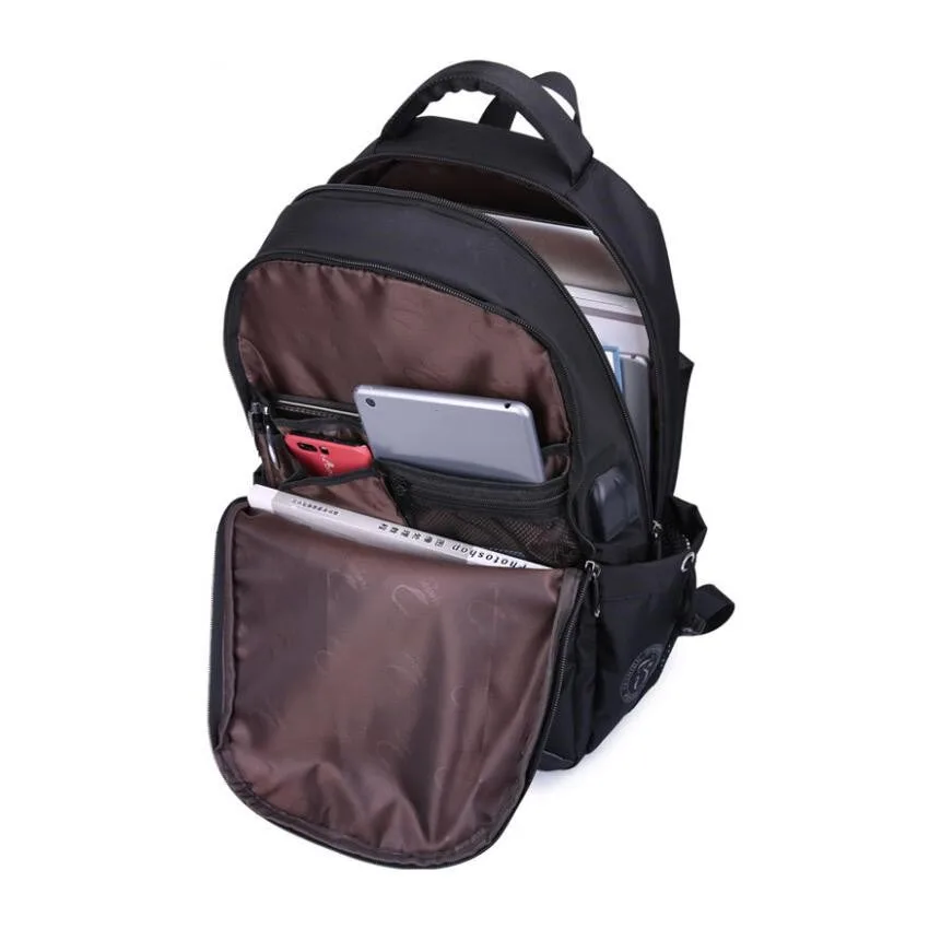 

Fashion Durable Laptops Backpack with USB Charging Port Water Resistant College School Computer Bag for Men Children School Bags