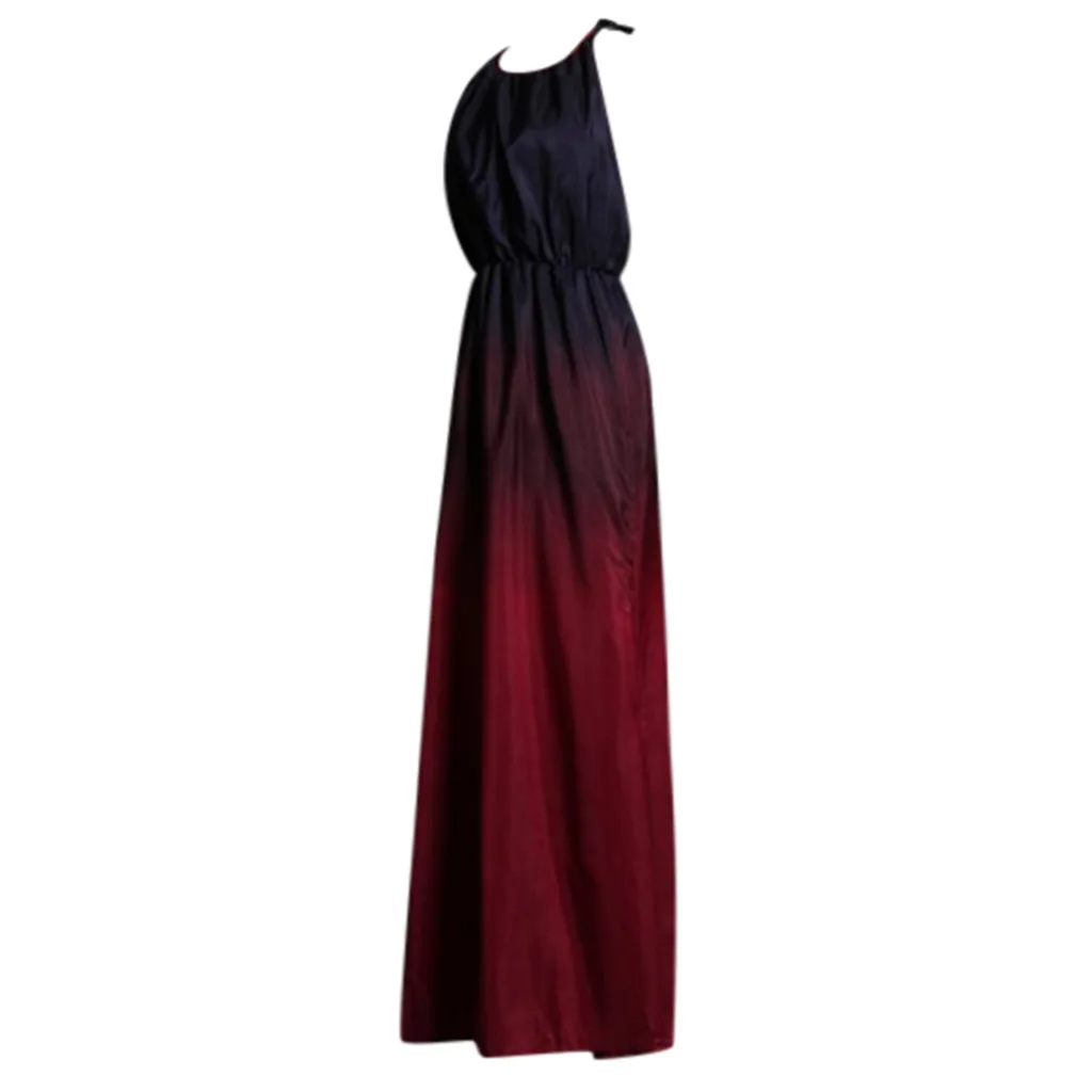 Женское элегантное платье на бретельках длинное свадебное градиентного цвета