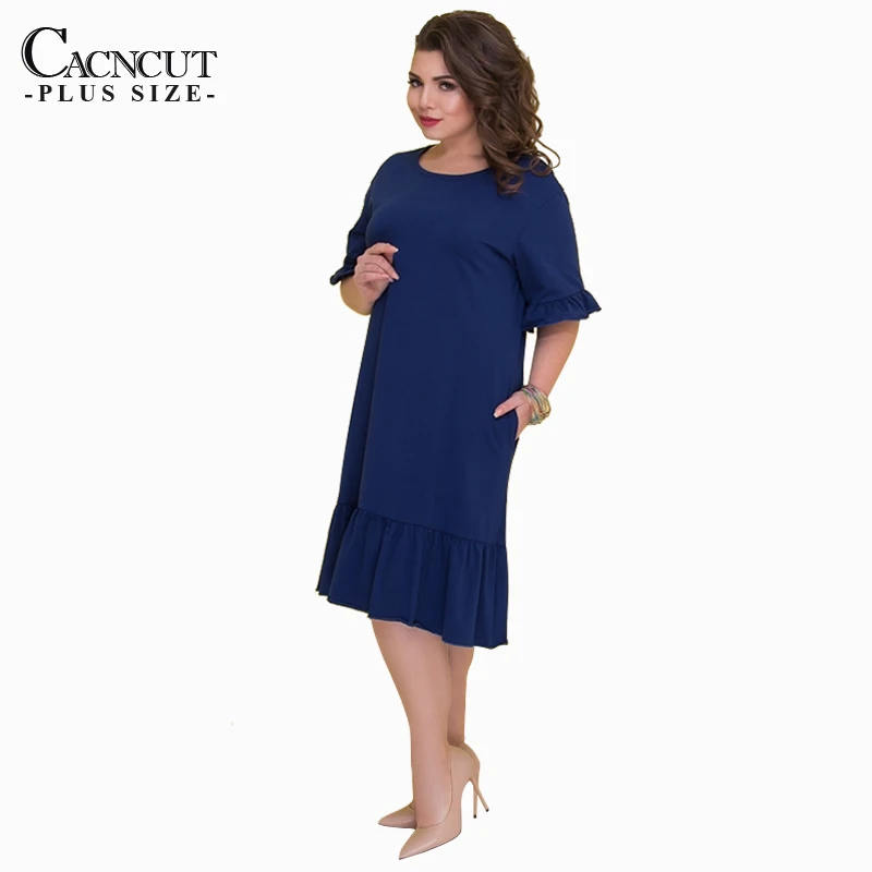 CACNCUT 5XL 6XL повседневные свободные летние кружевные платья большого размера женские вечерние платья до колен в стиле пэчворк женская одежда