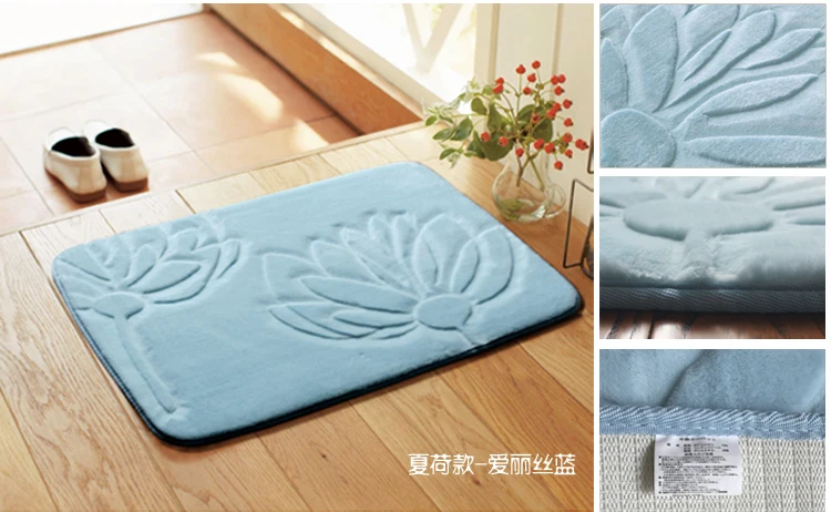 Розовый синий коврик для ванной комнаты большой 3D Цветочный в комнате удобный