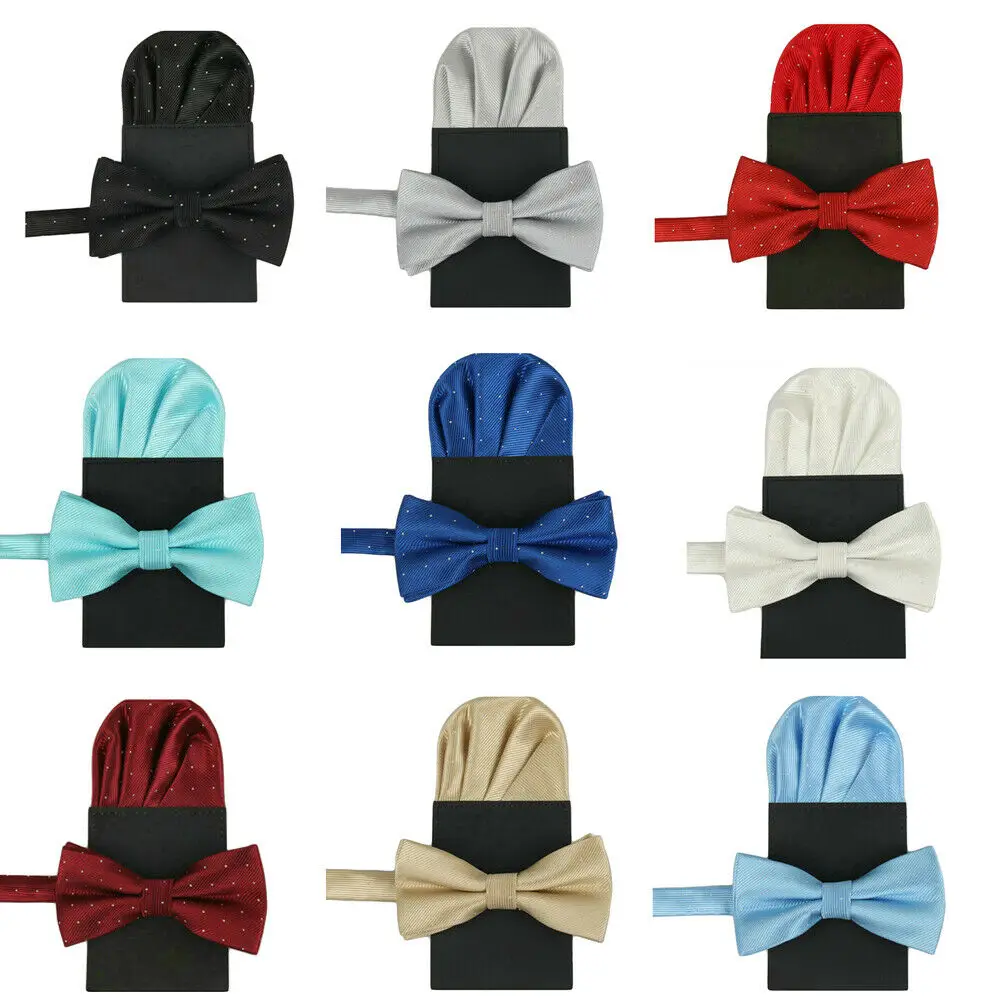 Мужской предварительно Завязывающийся бантик складной карманный квадратный