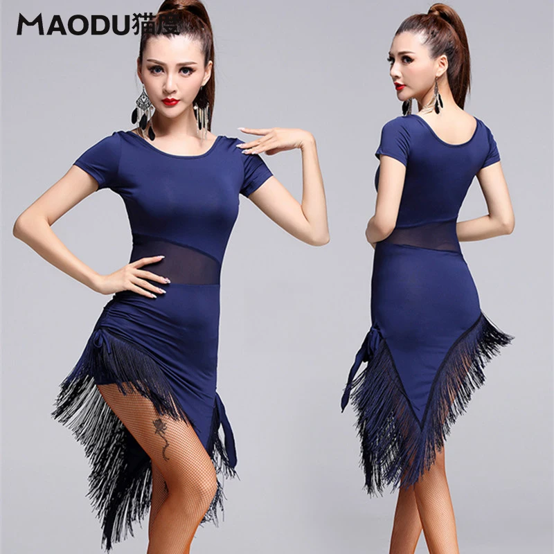 

Lady Latin Dancing Dress Adult Tassel Latin Dance Dress Female Performance Dress Girls Rumba Chacha Daning Suit B-6924