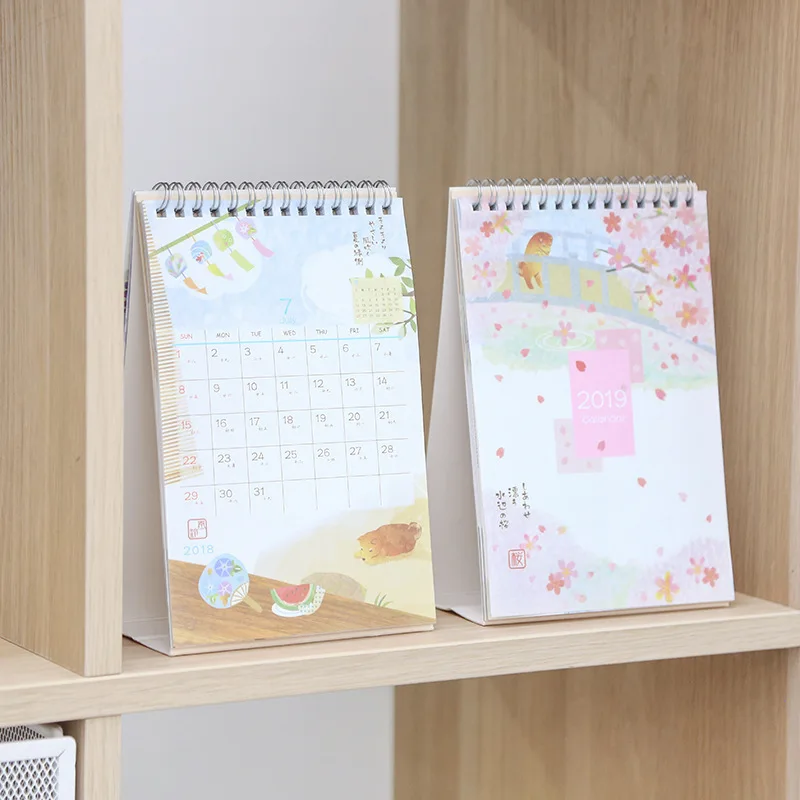 Ежедневный дождевик простой стиль Настольный календарь 2019 Еженедельный