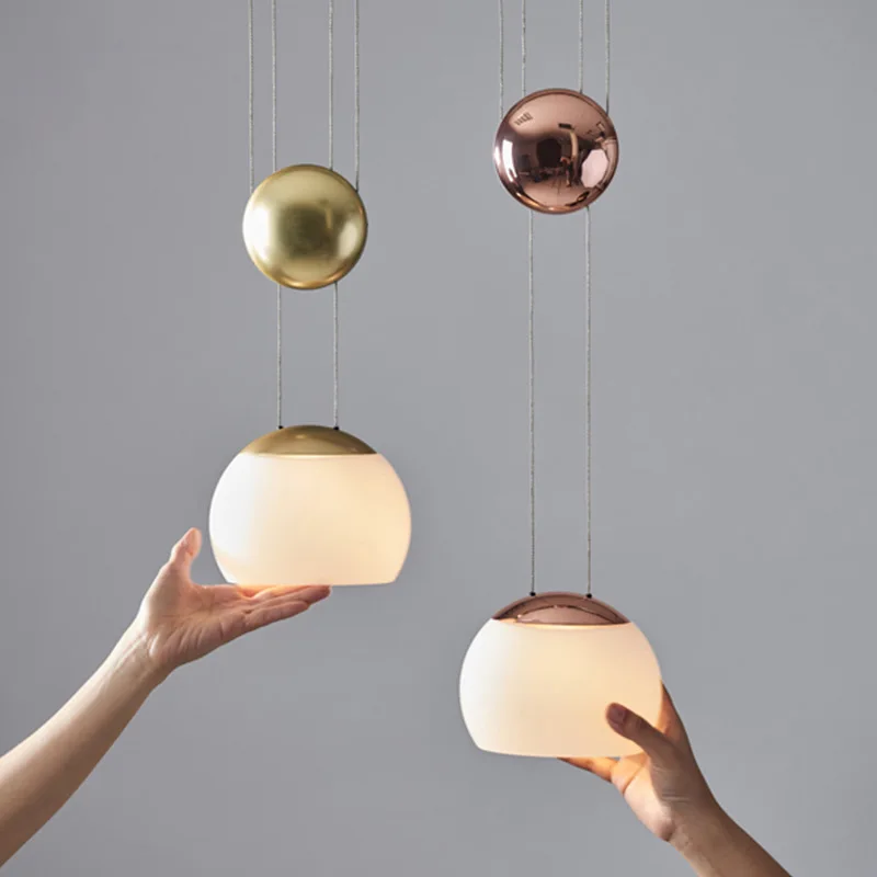 Скандинавские droplight головы кровати Лифт стеклянный шар люстра контракт дизайнер